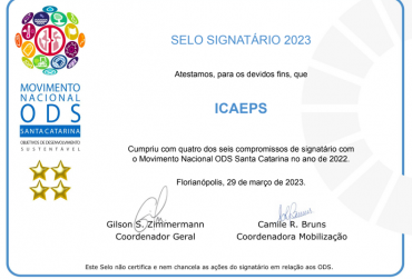 Selo Signatário 2023 é entregue ao ICAEPS