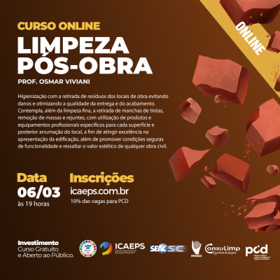 TREINAMENTO ON-LINE: LIMPEZA PÓS-OBRA