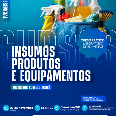 TREINAMENTO PRESENCIAL -  INSUMOS – PRODUTOS E EQUIPAMENTOS