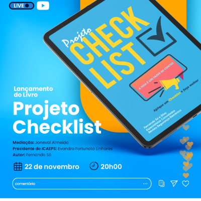 LIVE: LANÇAMENTO DO LIVRO - PROJETO CHECKLIST 