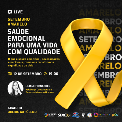 LIVE: SETEMBRO AMARELO - SAÚDE EMOCIONAL PARA UMA VIDA COM QUALIDADE