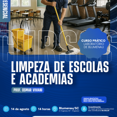 TREINAMENTO PRESENCIAL - LIMPEZA DE ESCOLAS E ACADEMIAS 