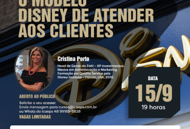 Modelo Disney será o tema de Live do ICAEPS