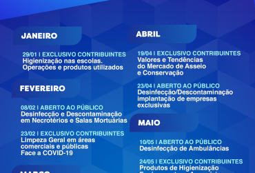 Agenda treinamentos - Primeiro semestre 2021