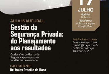 Aulas do Curso de Gestão em Segurança iniciarão na próxima semana