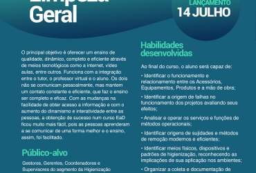 Curso EAD de Limpeza Geral estará disponível no dia 14 de julho