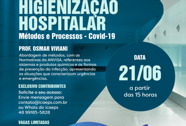 Higienização hospitalar é o tema do próximo treinamento do ICAEPS