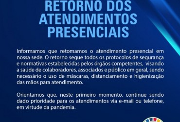 Comunicado - Retorno das atividades presenciais